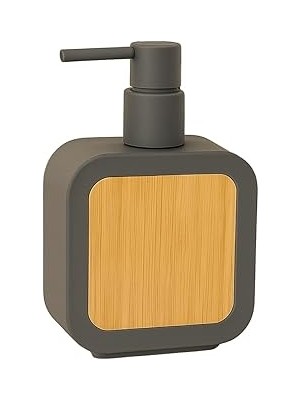 Nacario Mat Antrasit Sabunluk | Ahşap Desenli Lüks, Ergonomik Tasarım, Ahşap Dispenser