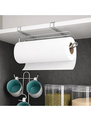 Nacario Alper Banyo Pratik Solo Kağıt Havluluk Krom, Dolap Içi Askılı Kağıt Havlu Tutucu, Delmeden Montajlı