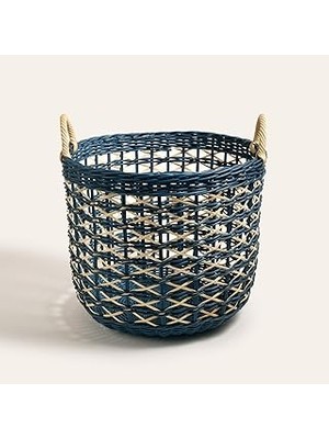 Nacario Java Lacivert Rattan Sepet 45 cm