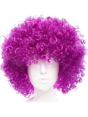 Nacario Koyu Mor Violet Renk Afro Bonus Parti Peruğu