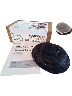 Nacario MP7469 Q6 Protez Saç, Erkekler Için Protez Saç, Toupee For Men, Doğal Dalgalı Insan Saçı, Remy Saç,