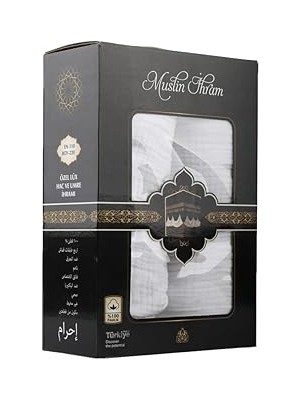 Nacario Lüks Müslin Kumaş Hac Umre Için Ihram -%100 Pamuk, Terletme Yapmaz, Hafif