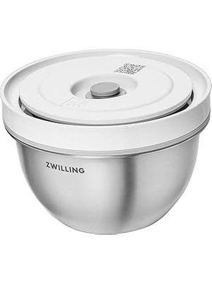 Nacario Zwilling Fresh & Save Bowls Vakumlu Saklama Kabı, S, 12 Santimetre, Paslanmaz Çelik, Metalik Gri
