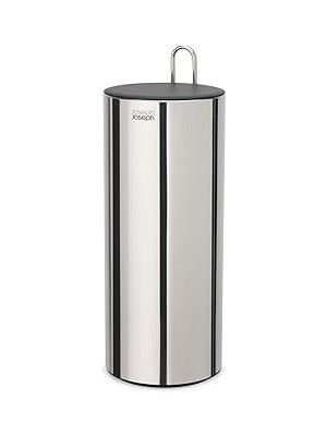 Nacario Joseph Joseph Easystore Luxe Paslanmaz Çelik Gizli Tuvalet Kağıdı Tutacağı, Kapaklı Stand, 3 Ruloya