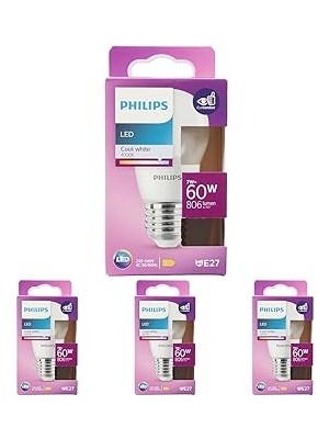 Nacario LED 60W P48 E27 Cw Gün Işığı 4000K Dim Edilmez 4lü Paket