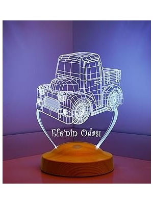 Nacario Çocuk Bebek Odası Lambası 3D Kamyon Araba 3 Boyutlu LED Lamba, Yenidoğan Hediyesi Erkek Bebek Çocuk