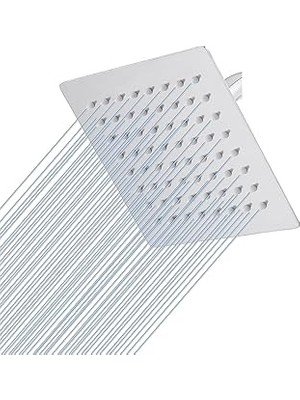 Nacario Orret 25X25 cm 304 Paslanmaz Çelik Tepe Duşu – Geniş Kare Duş Başlığı, Sabit Tepe Duş Başlığı,