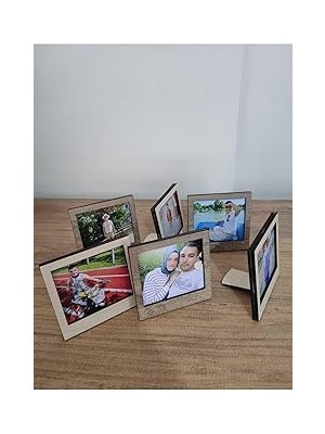 Nacario Miracix 6 Adet Ahşap Polaroid Mini Fotoğraf Çerçevesi - 9X9CM Çok Renkli 8 x 8