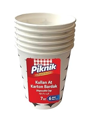Nacario Piknik Kullan At Karton Bardak 7 Oz 6'lı 1483