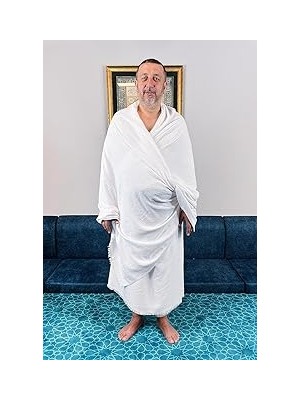 Nacario Lüks Bambu Hac Umre Için Erkek Ihram, Yumuşak, Dikişsiz, 1250GR. Kemer Hediyeli Kutulu Set