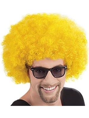 Nacario Sarı Renk Kıvırcık Afro Bonus Peruk