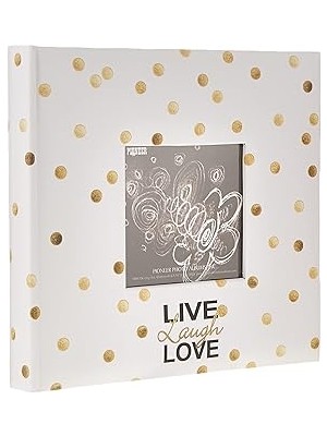 Nacario Photo Albums EV-246/L Dots Live Laugh Love 200 Pkt 4x6 Photo Album Fotoalbum Papier