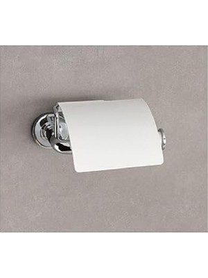 Nacario System Nord Kapaklı Tuvalet Kağıtlığı Krom/beyaz Renk 69X121X155 mm