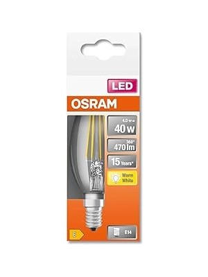 Nacario 10'lu LED Value 4W CLB40 Sarı Işık 2700K E14 Duy Filament Mum Buji Ampul