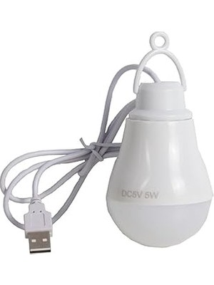 Nacario Gaman Power USB Kablolu 5 Watt Beyaz LED Ampul%90 Tasarrufu Renkli