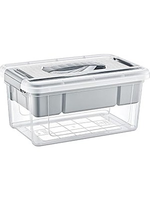 Nacario Orret Bölmeli Katlı Plastik Organizer Makyaj Düzenleyici – Kilitli Takım Sandığı Organizer