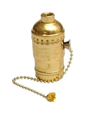 Nacario Nostalji Aydınlatma Zincir Ipli Sarı Metal Duy, E27 Duy Rustic Ampul Abajur Lambader Için