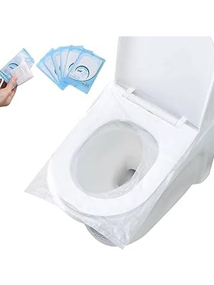 Nacario Xspring Tuvalet Altlığı, 100 Adet Şeffaf Tek Kullanımlık Tuvalet Kapağı Örtüsü, Bireysel Paketlenmi