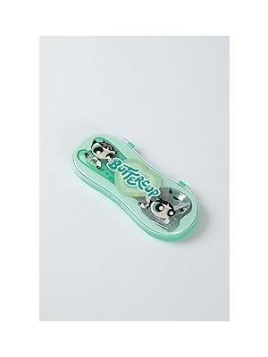 Nacario Miniso Powerpuff Girls Kutulu Çatal Kaşık Seti (Yeşil)