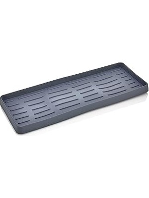 Nacario Silikon Sabunluk Organizer, Sabunluk Altlığı, Sıvı Sabun Standı Antrasit 26X10 cm