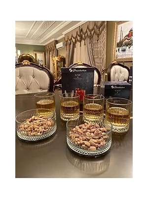 Nacario Paşabahçe Elysia Keyif Seti 4 Meşrubat Bardağı 2 Adet Çerezlik 6 Parça FMA05219 FMA03021