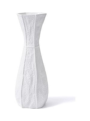 Nacario The Mia Licia Seramik Vazo Beyaz 17X15X45 cm