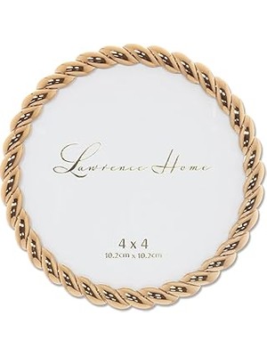 Nacario Lawrence Frames Halat Tasarımı, Metal Çerçeve, Yuvarlak, 4 x 4, Altın Rengi