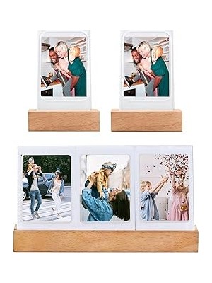 Nacario Instax Mini Ahşap Işıklı 5'li Fotoğraf Çerçeve Seti