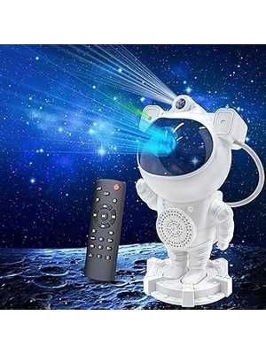 Nacario Coverzone Astronot Projektör Bluetooth Bağlantılı Uzaktan Kumandalı Ambians Gece Lambası Uzay Ef