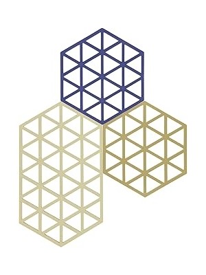 Nacario Zone Denmark Triangles Topfuntersetzer, Hitzebeständig Bis 250 °c, Silikon Untersetzer, Dekorative