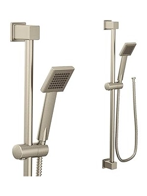 Nacario (Brushed Nickel) - Moen S3879EPBN 90 Degree Eco-Performance Handheld Showerhead With 180CM -Long Ho