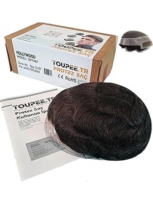 Nacario DP7467 Hollywood Protez Saç, Erkekler Için Protez Saç, Toupee For Men, Doğal Dalgalı Insan Saçı, Re