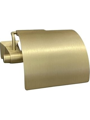 Nacario System Bowlıne Kapaklı Tuvalet Kağıtlığı Mat Altın 92X95X157 mm Renksiz Tek Ebat BA1001 010 Bb