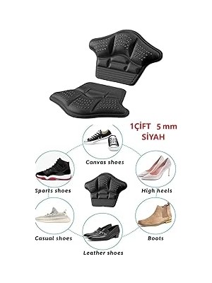Nacario Bunyon 5 mm Unisex Ortopedik Spor Ayakkabı Topuk Vurma Önleyici Daraltma Kumaş Topuk Koruyucu Yastı