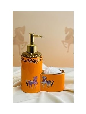 Nacario Porselen Horse Sıvı Sabunluk, Süngerlik Bölmeli 47067