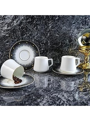 Nacario Evaliza Diamond Double 6 Kişilik Kahve Fincan Takımı 130 ml