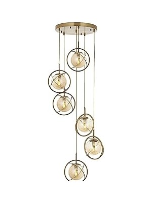 Nacario Avonni AV-60291-6ET Eskitme Kaplama Avize E14 Metal Cam 40CM