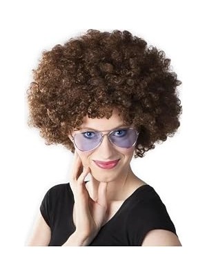 Nacario Kahve Renk Kıvırcık Afro Bonus Peruk