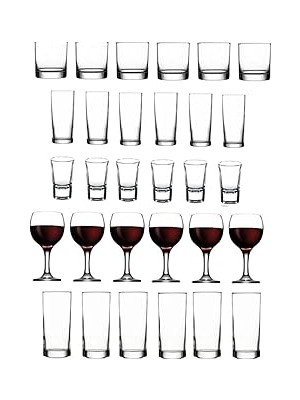 Nacario Paşabahçe 30 Parça Mega Set Istanbul Viski Rakı Shot Votka Şarap Bardağı Seti