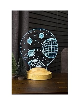 Nacario 3D 3 Boyutlu Uzay Temalı LED Lamba