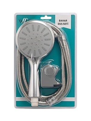 Nacario Bahar Duş Seti, 3 Fonksiyonlu Akış, 150 cm Krom Spiral Hortum, Kirece, Bükülmeye Yüksek Basınca