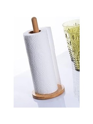 Nacario Yuvarlak Şekilli Bambu Kağıt Havluluk & Peçetelik Ahşap 22 x 12
