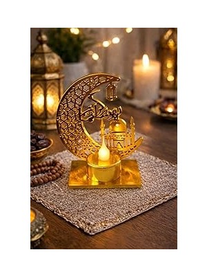 Nacario Gold Şamdan Pilli LED Işık, Askılı Fener Süsü Sari Işıklar Peri Işıkları Aydınlatmalı Şerit LED Ram