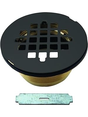 Nacario Westbrass D206B-62 5,08 cm Kalafsız Pirinç Sıkıştırma Duş Tahliyesi 4-1/4 Inç Yuvarlak Izgara Kapağ