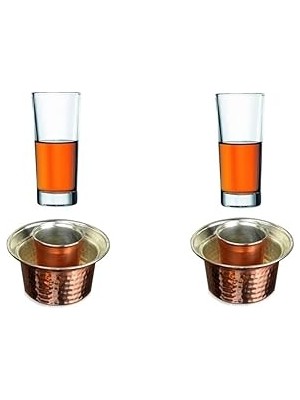 Nacario Paşabahçe Bardak Bakır Ehlikeyf 2 Kişilik Özel Set
