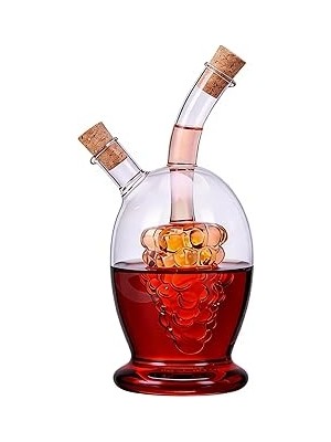 Nacario Eleton 473 ml Üzüm Astarı 2 Çıkışlı Cam Sirkesi 2'si 1 Arada Şişe, Cam Sirke Kabı