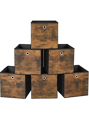 Nacario Songmics Saklama Kutusu, 6'lı Set, Düzenleme Kutuları, Dokunmamış Kumaş, Katlanır Kutu, 30 x 30 x 3
