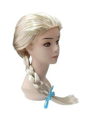 Nacario Çocuk Frozen Elsa Peruğu, Tek Ebat, SMR-E003AVNMUSTRAN, Platin Altın Dore