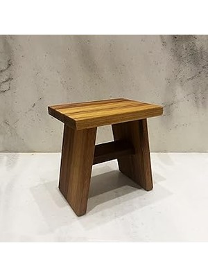 Nacario Shark Anatolia Iroko Ahşap Banyo Taburesi Oturak Step Tool (L)