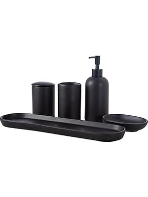 Nacario Mat Si̇yah 5'li̇ Kutulu Banyo Seti̇